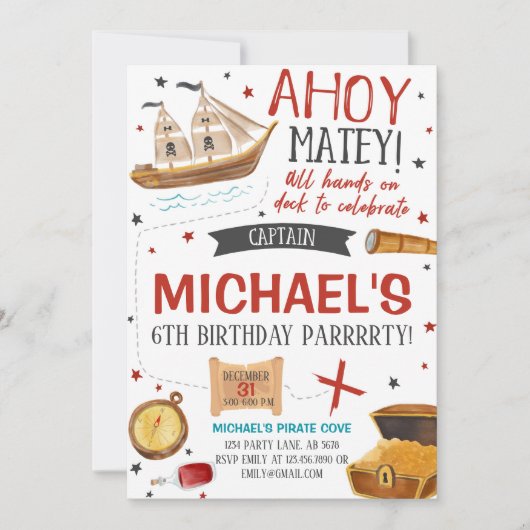海賊誕生会 招待状 (正面)