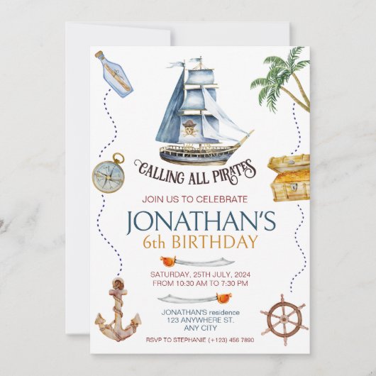 海賊誕生会 招待状 (正面)