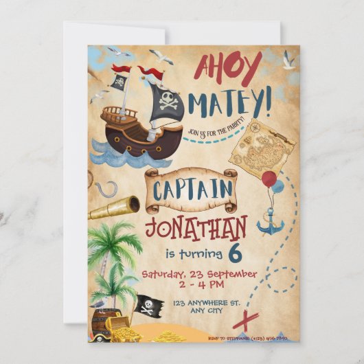 海賊誕生会 招待状 (正面)
