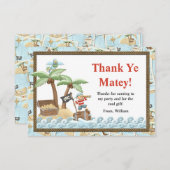 海賊誕生日のサンキューカード サンキューカード (正面/裏面)