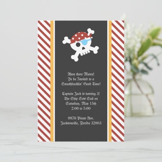 海賊誕生日のパーティの招待状 招待状 (スタンド正面)
