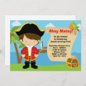 海賊誕生日のパーティの招待状 招待状 (正面/裏面)