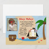 海賊誕生日のパーティの招待状 招待状 (正面/裏面)