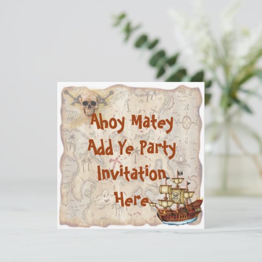 海賊誕生日のパーティの招待状 招待状 (スタンド正面)