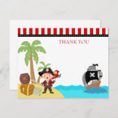 海賊誕生日はノート感謝していしています サンキューカード (正面/裏面)