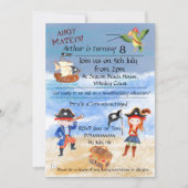 海賊誕生日をテーマにしたパーティー宝狩り 招待状 (正面)