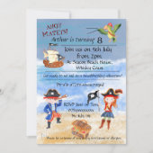 海賊誕生日をテーマにしたパーティー宝狩り 招待状 (正面)