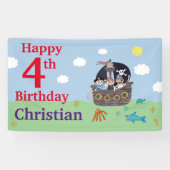 海賊誕生日パーソナライズされた旗 横断幕 (横)