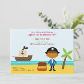 海賊誕生日パーティキャプテン招待状 招待状 (スタンド正面)
