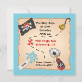 海賊誕生日パーティーと宝物狩り 招待状 (裏面)