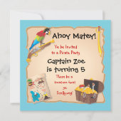 海賊誕生日パーティーと宝物狩り 招待状 (正面)