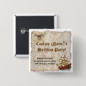 海賊誕生日パーティーのネームピンの好意 缶バッジ (正面&裏面)