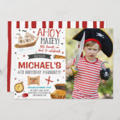 海賊誕生日パーティーの写真 招待状 (正面/裏面)