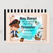 海賊誕生日パーティーへの招待 招待状 (正面/裏面)