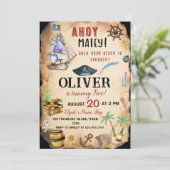 海賊誕生日パーティーへの招待 招待状 (スタンド正面)