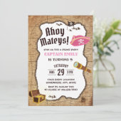 海賊誕生日パーティーガールアドベンチャーマップ 招待状 (スタンド正面)