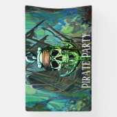 海賊誕生日パーティースカルキャプテン幽霊船 横断幕 (縦)