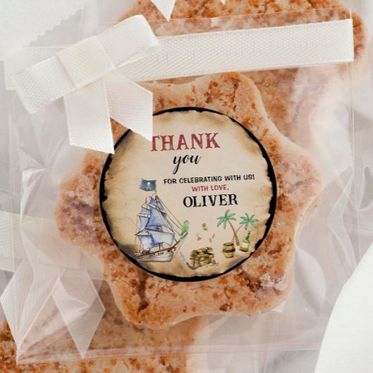 海賊誕生日パーティーステッカー ラウンドシール