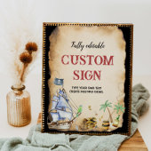 海賊誕生日パーティーテーブルのサイン ポスター