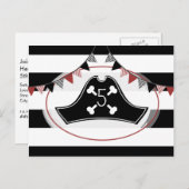 海賊誕生日パーティーポストカード招待状 インビテーションポストカード (正面/裏面)