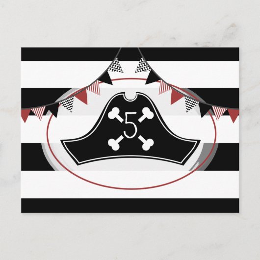 海賊誕生日パーティーポストカード招待状 インビテーションポストカード (正面)