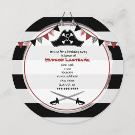 海賊誕生日パーティールラウンド招待状 招待状