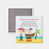 海賊誕生日パーティー招待磁石 マグネット (正面/裏面)