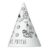 海賊誕生日パーティー – 自分の帽子を色に パーティーハット (右)