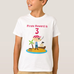 海賊誕生日ボーイ名前をカスタムする Tシャツ