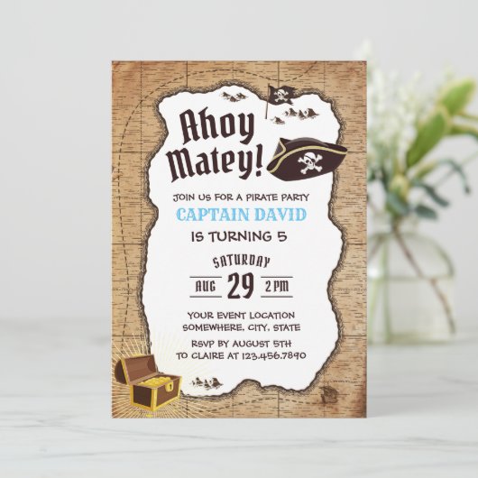 海賊誕生日会アドベンチャートレジャーマップ 招待状 (スタンド正面)