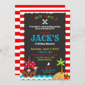 海賊誕生日招待状海賊パーティーボーイ 招待状 (正面/裏面)