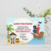 海賊誕生日招待状海賊ボーイブロンド 招待状 (スタンド正面)