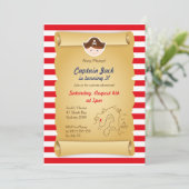 海賊誕生日招待状 – 垂直 招待状 (スタンド正面)