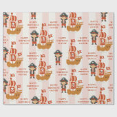 海賊誕生日 | レッドシップ&キャプテン ラッピングペーパー (フラット)