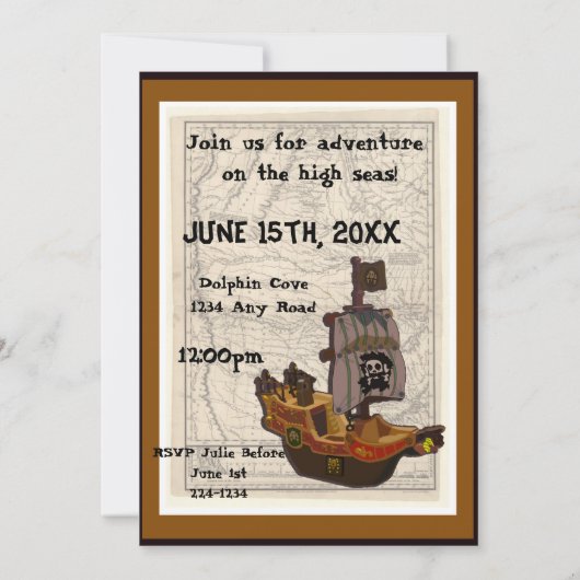 海賊誕生日 招待状 (裏面)