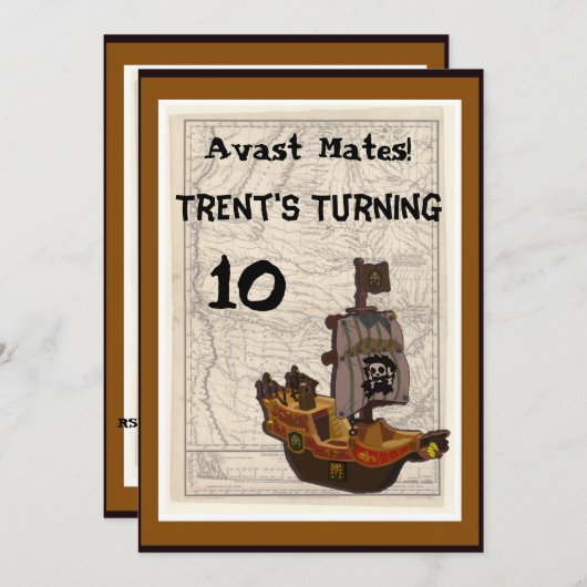 海賊誕生日 招待状 (正面/裏面)