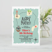 海賊財宝マップ誕生日招待状 招待状 (スタンド正面)