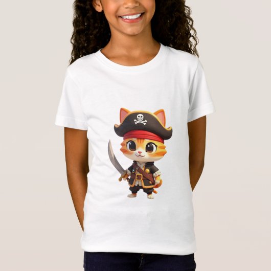 海賊赤ちゃん猫Tシャツ Tシャツ (正面)