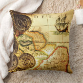 海賊金ゴールドの宝物地図の装飾用クッション クッション (ブランケット)