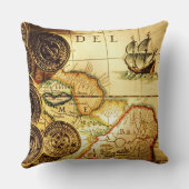 海賊金ゴールドの宝物地図の装飾用クッション クッション (裏面)