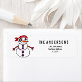 海賊雪だるまメリークリスマス ラベル (インサイチュ)