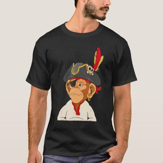 海賊類NFTのテーマ キャプテンモンキー Tシャツ (正面)