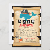 海賊鯨とヒトデの赤ちゃんシャワー 招待状 (正面)