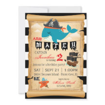 海賊鯨とヒトデ誕生日招待状