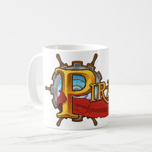 海賊101ロゴのマグ コーヒーマグカップ (正面左)