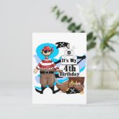 海賊4th誕生日Tシャツとギフト ポストカード (スタンド正面)