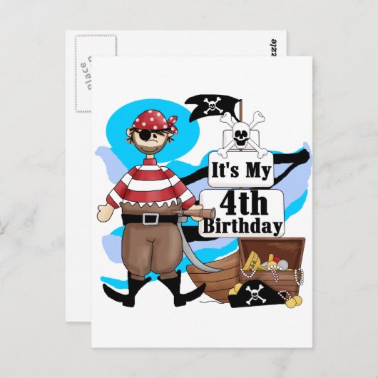 海賊4th誕生日Tシャツとギフト ポストカード (正面/裏面)