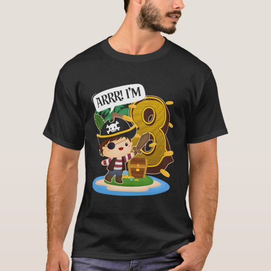 海賊8th Py 8 Arrr I'M 8 Tシャツ (正面)