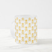 海賊 シルエット クロスボーンズ パターン 名前 カラフル フロストグラスマグカップ (正面左)