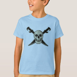 海賊(スカル) – キッズベーシックなハンズタグレス心地よい Tシャツ